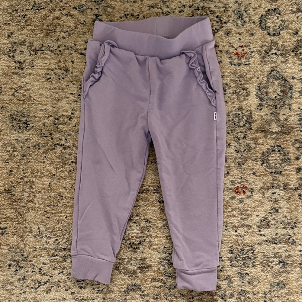 Little Sleepies Purple Joggers- Size 18-24mos.